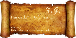 Harcsár Géza névjegykártya