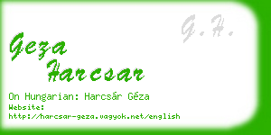 geza harcsar business card