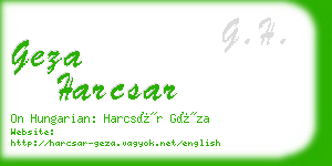 geza harcsar business card